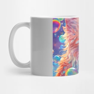 Cat soap bubbles and rainbows Mug